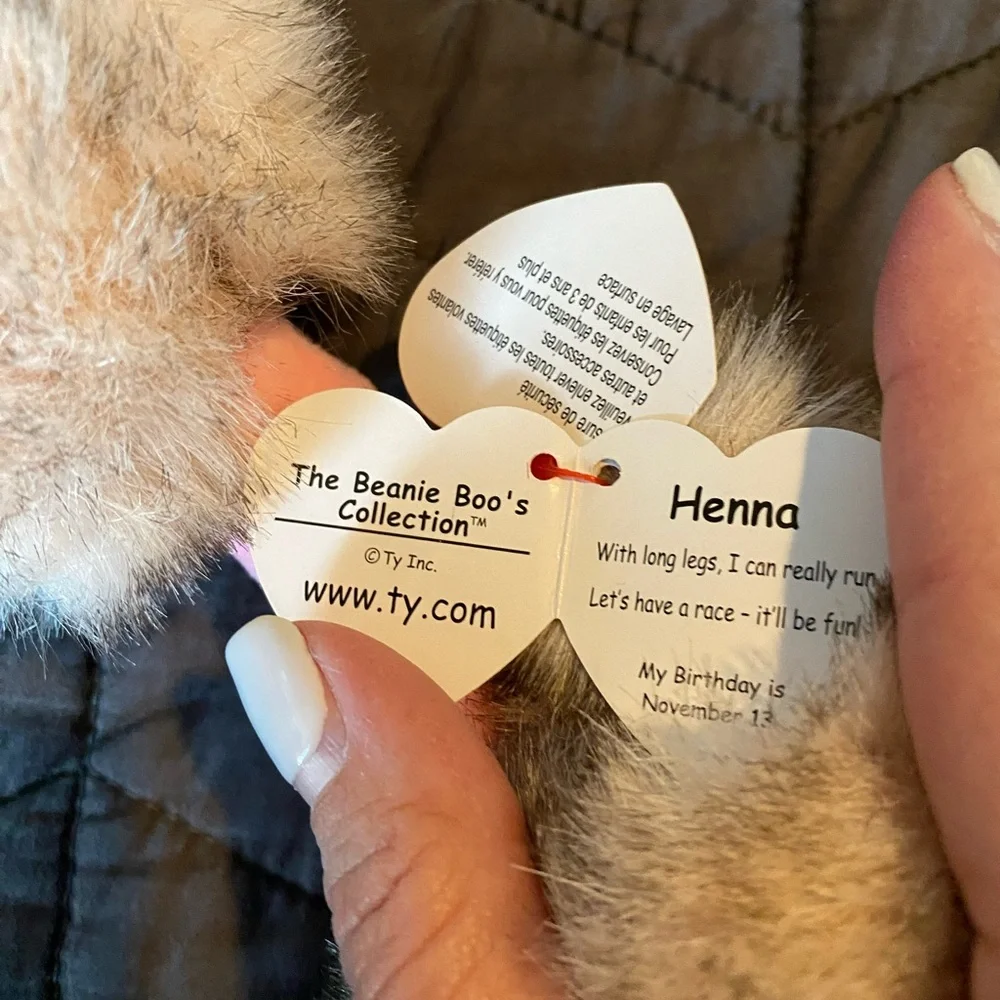 Ty Beanie Boos - HENNA the Brown‎ Tipped Ostrich Plush Toy (Medium 9 Inch)